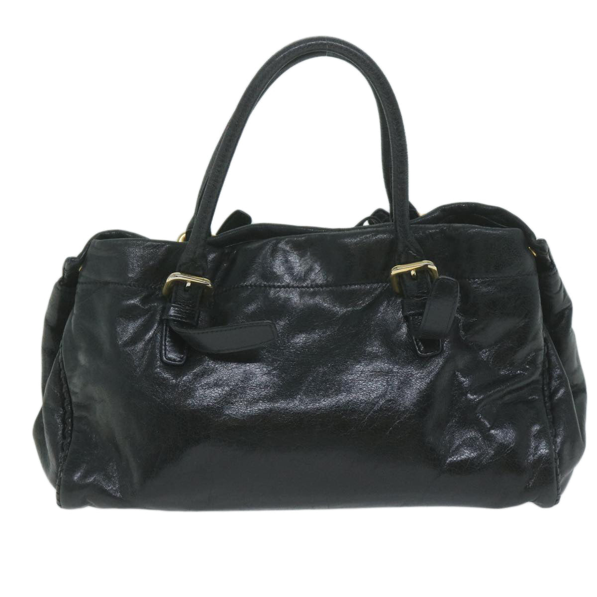 PRADA Hand Bag Leather 2way Black ac2538