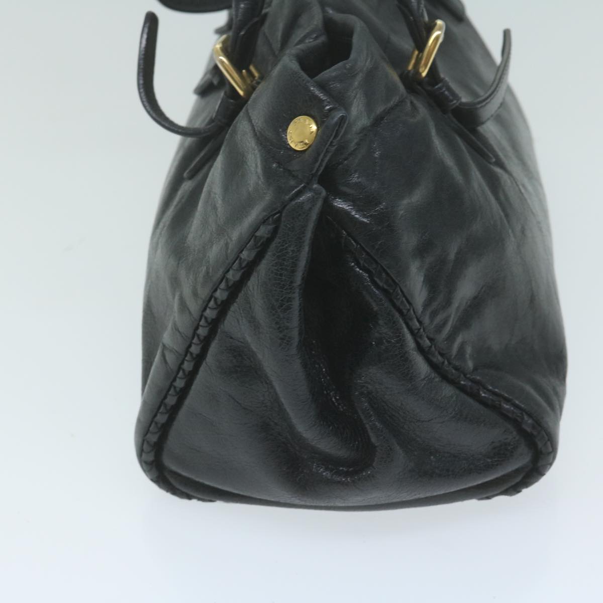 PRADA Hand Bag Leather 2way Black ac2538