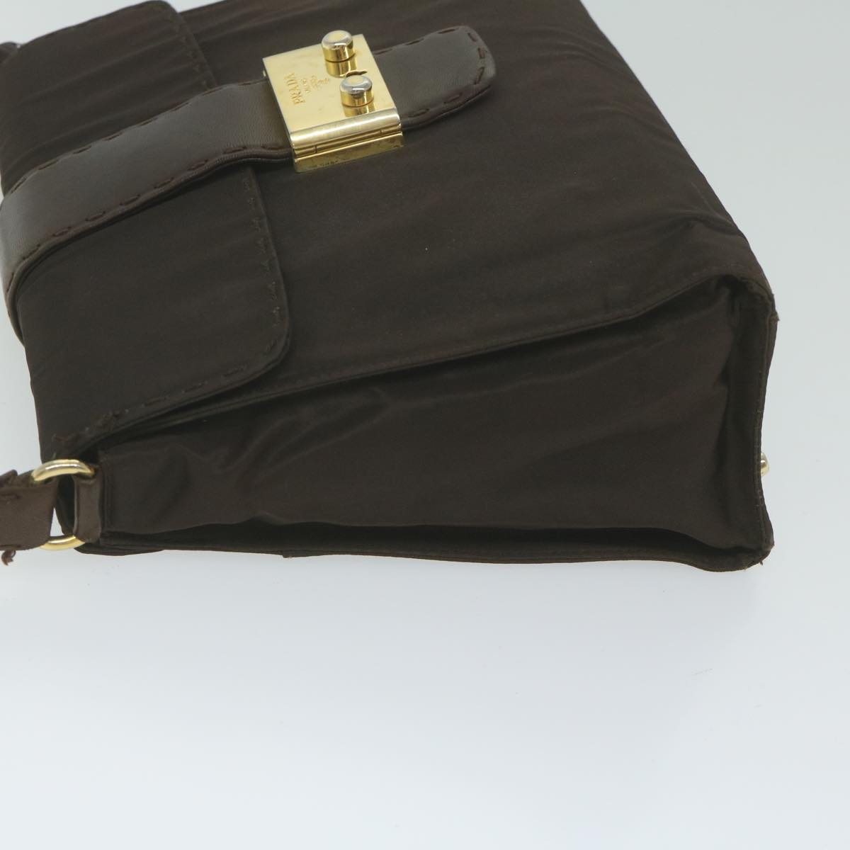 PRADA Shoulder Bag Nylon Brown ac2574