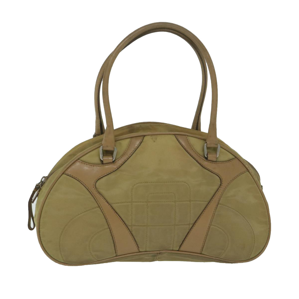 PRADA Hand Bag Nylon Beige ac2600