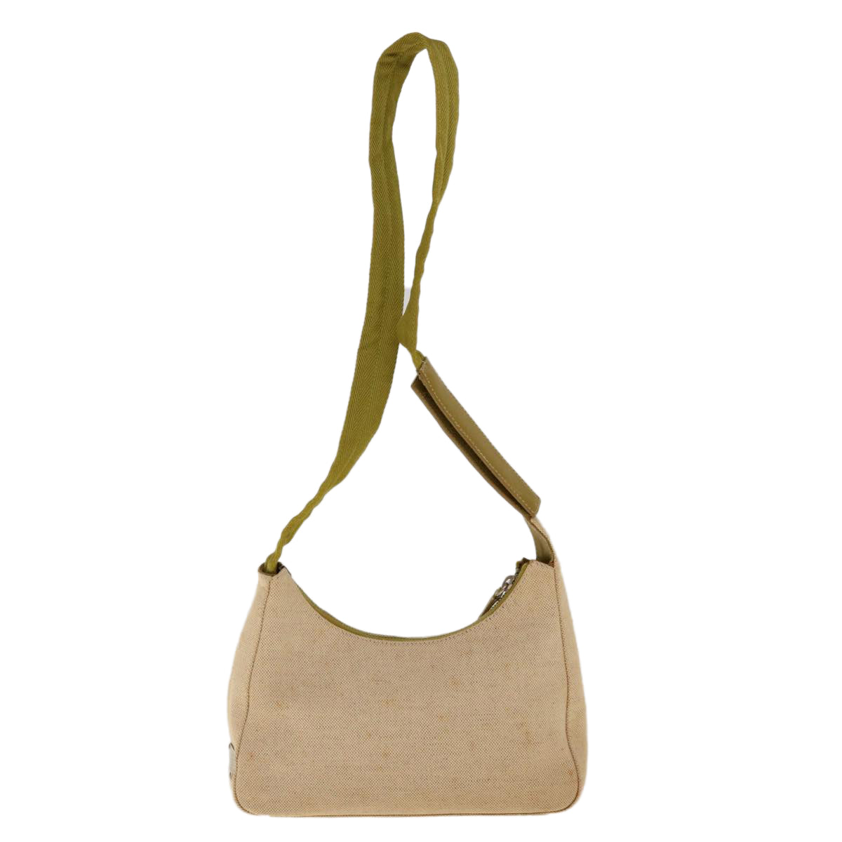 PRADA Shoulder Bag Canvas Beige ac2628