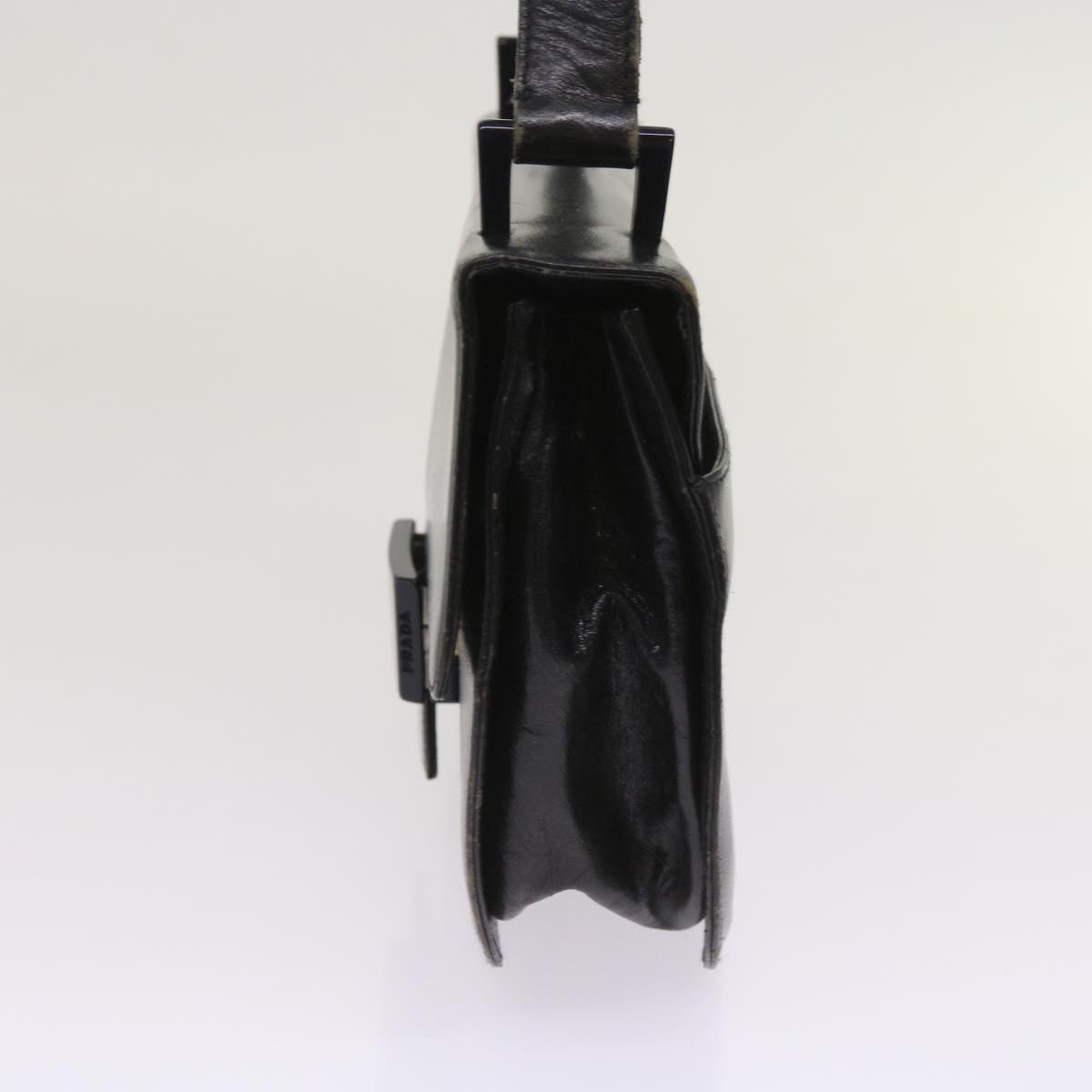 PRADA Quilted Shoulder Bag Leather Black ac2657