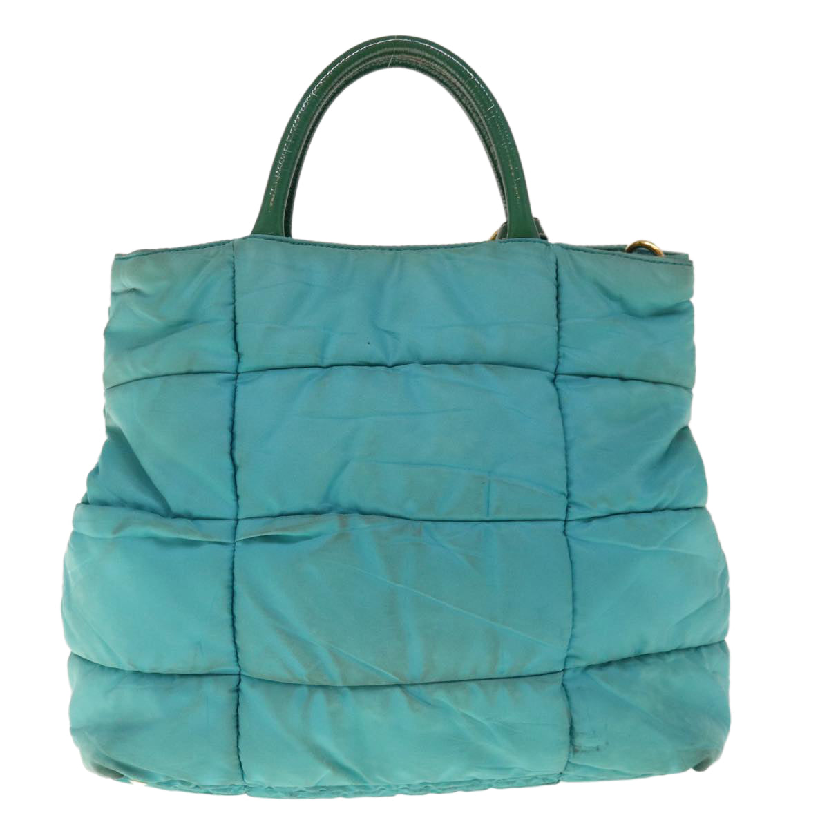 PRADA Hand Bag Nylon 2way Turquoise Blue ac2661