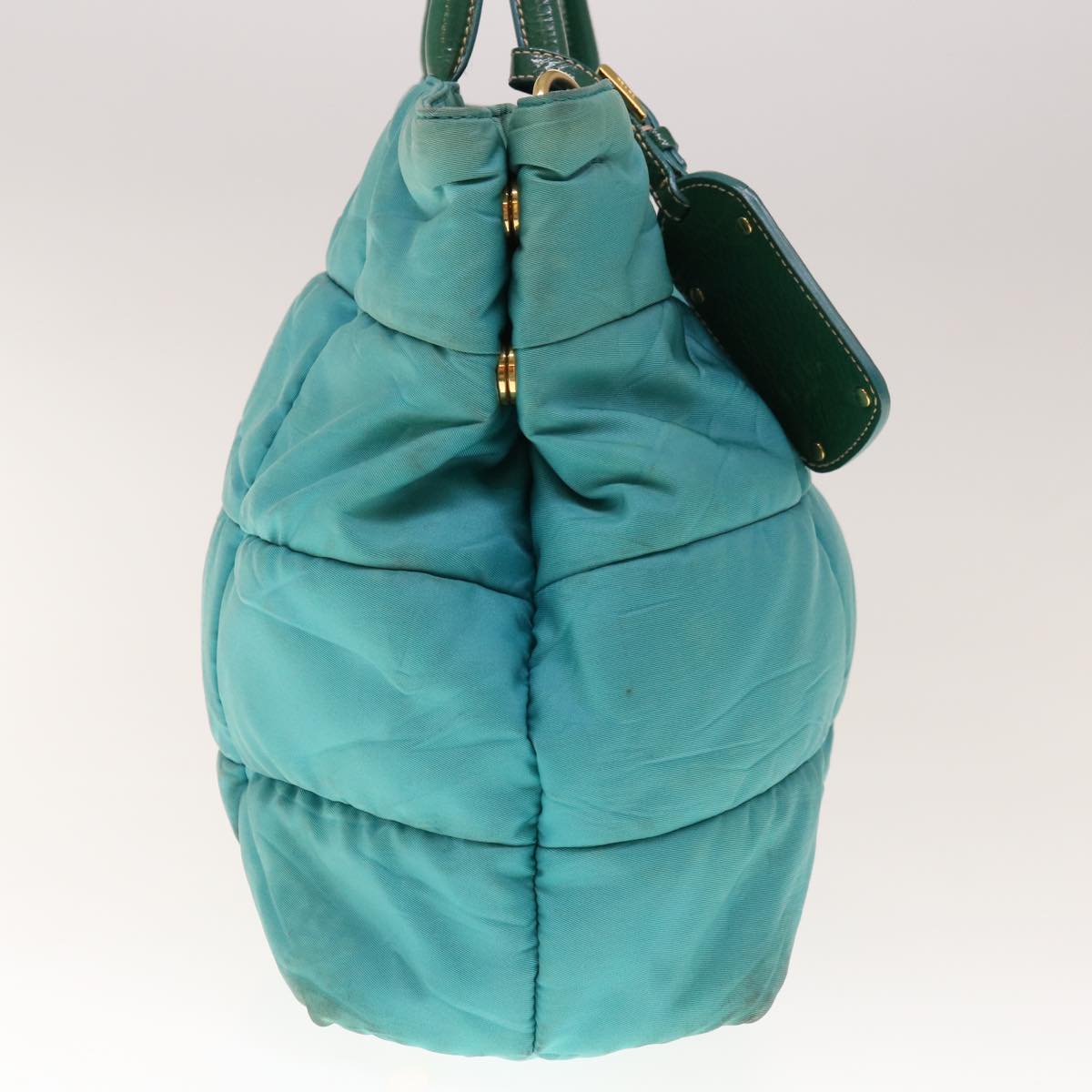 PRADA Hand Bag Nylon 2way Turquoise Blue ac2661