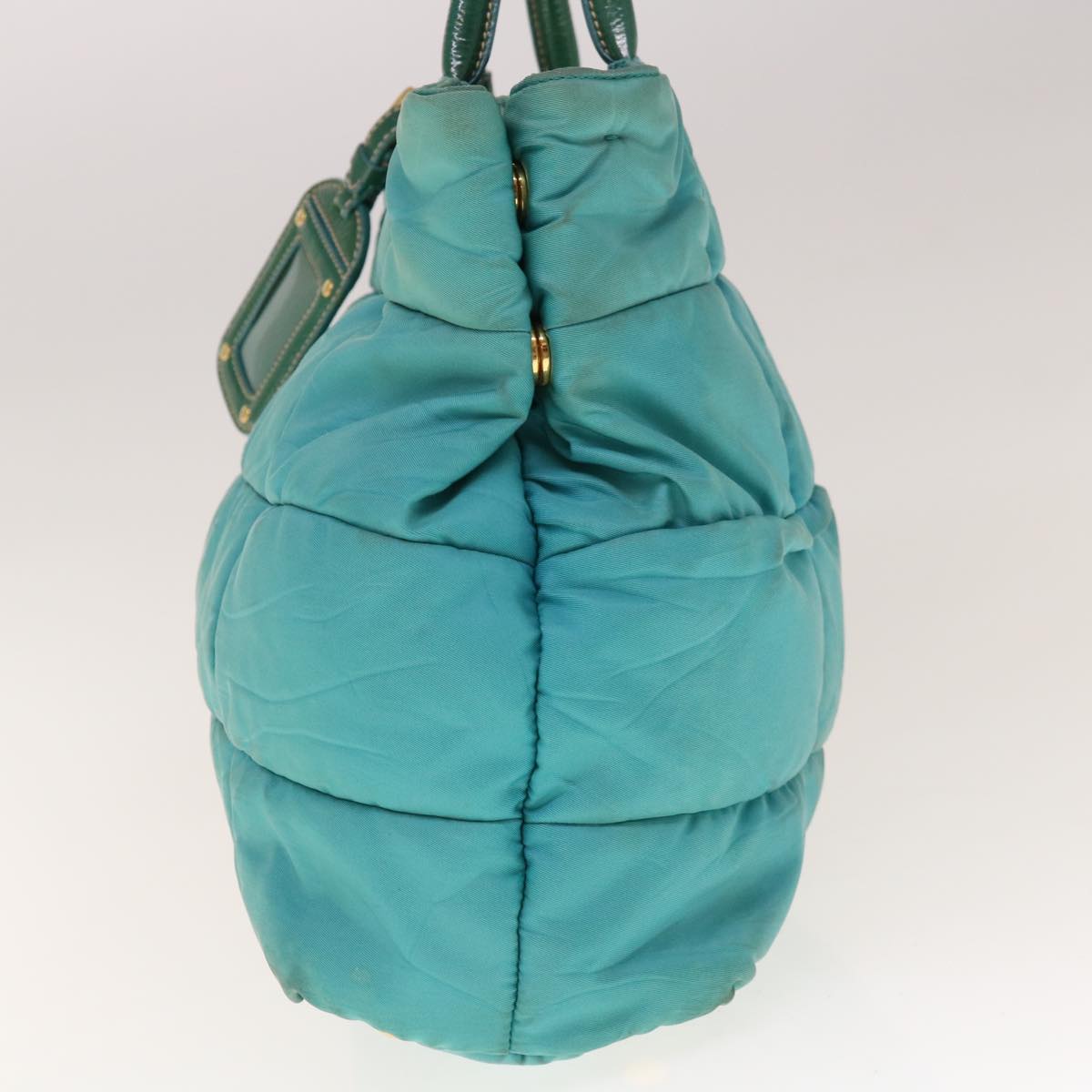 PRADA Hand Bag Nylon 2way Turquoise Blue ac2661