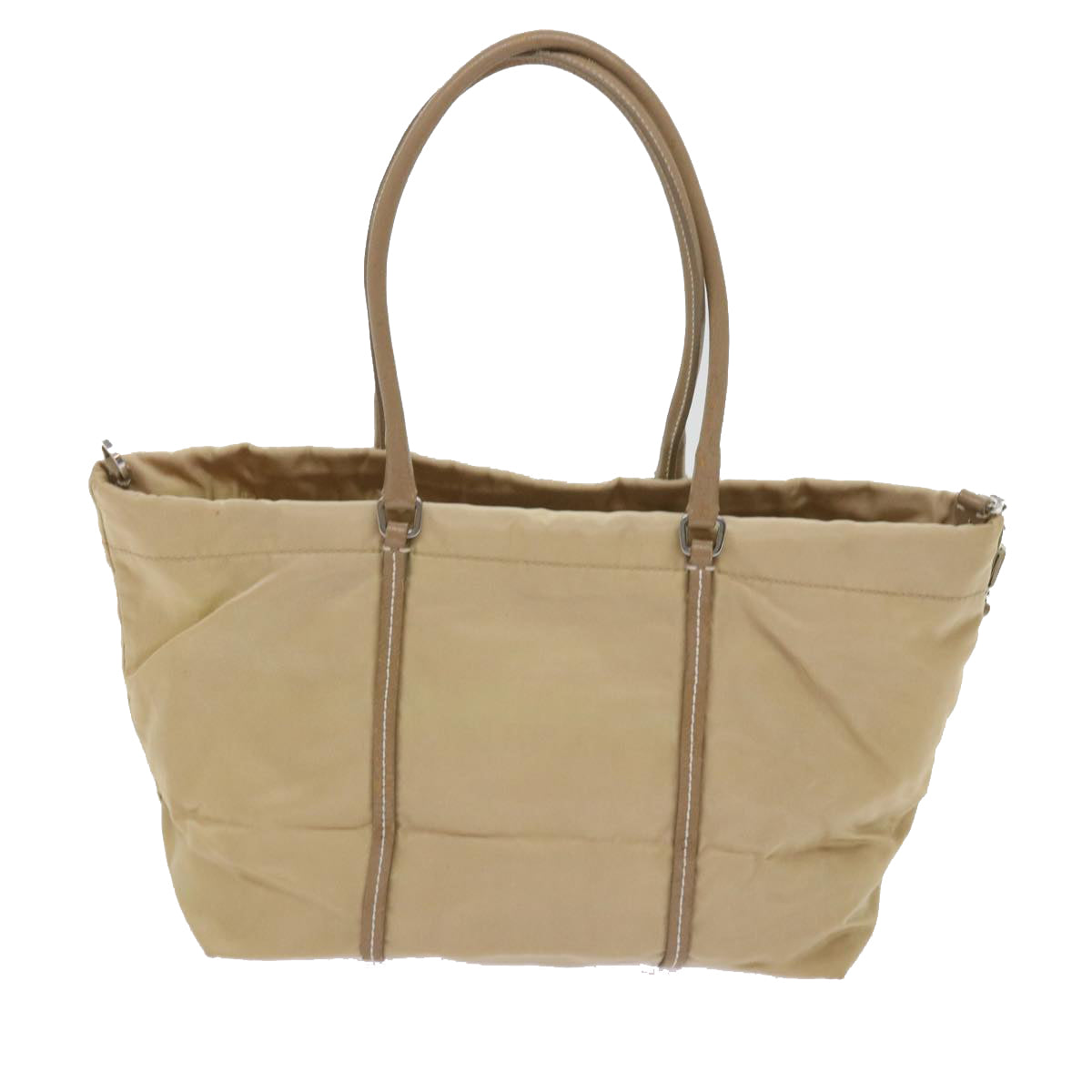 PRADA Hand Bag Nylon Beige ac2750