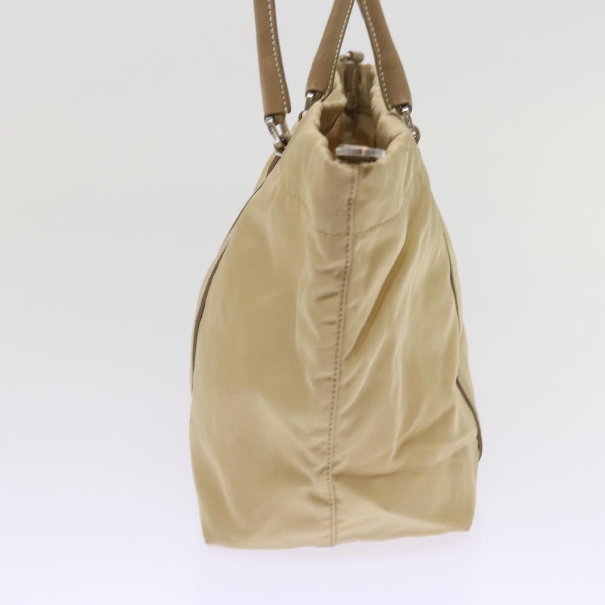 PRADA Hand Bag Nylon Beige ac2750