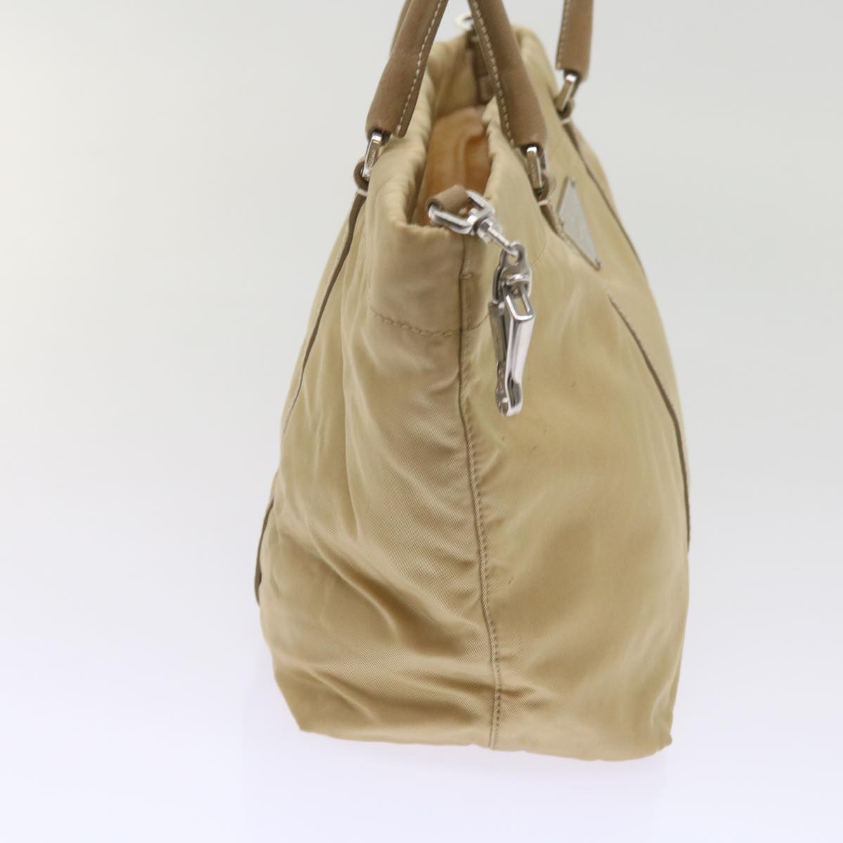 PRADA Hand Bag Nylon Beige ac2750