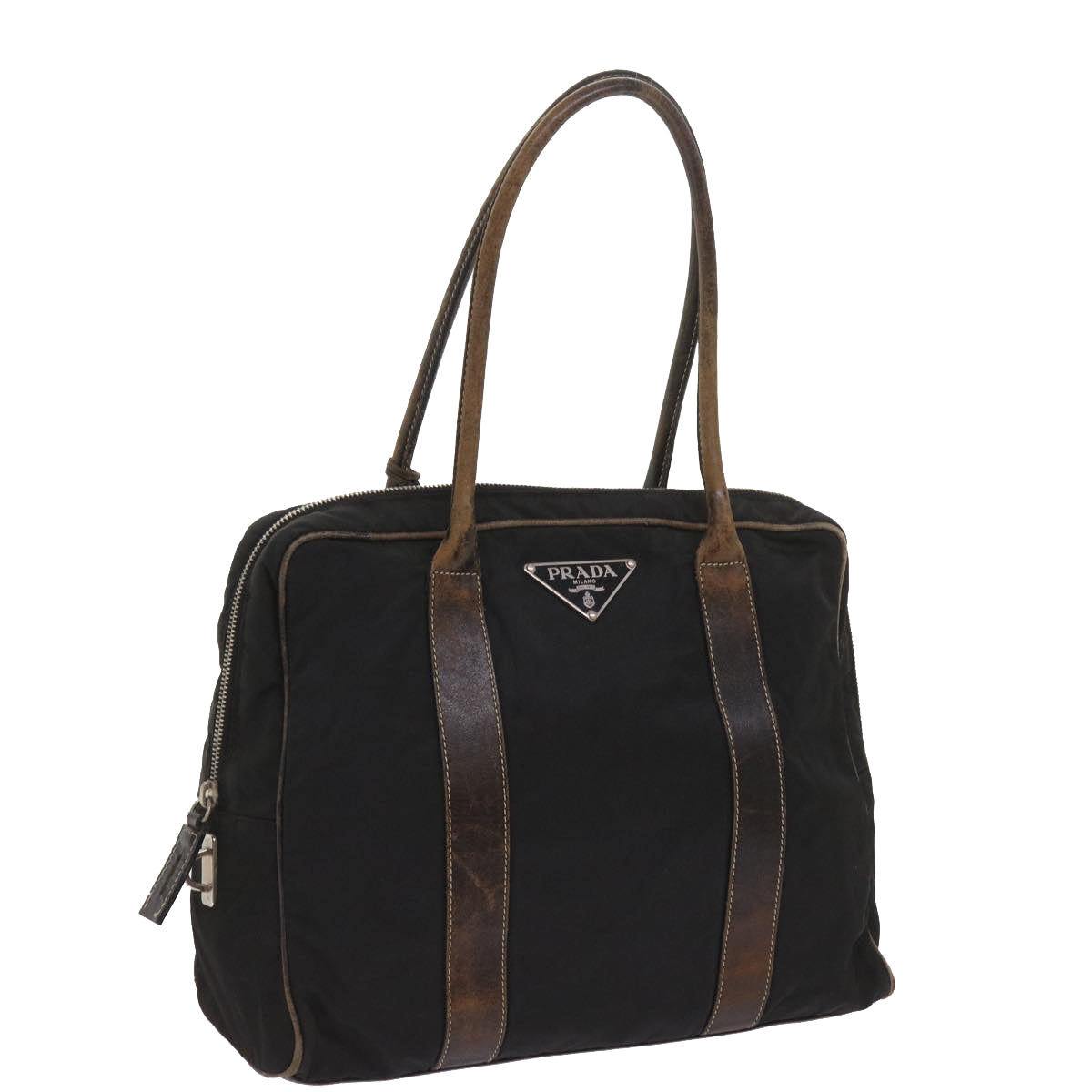 PRADA Hand Bag Nylon Black ac2751