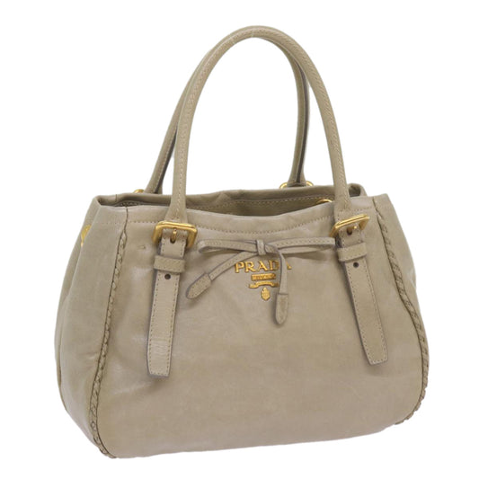 PRADA Hand Bag Leather Beige  ac2810
