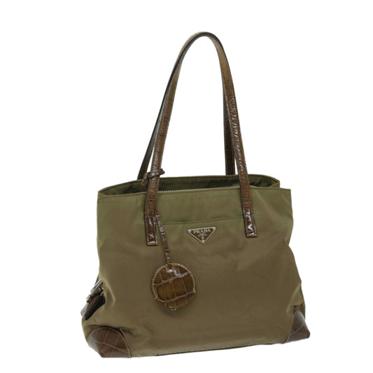 PRADA Hand Bag Nylon Khaki  ac2811