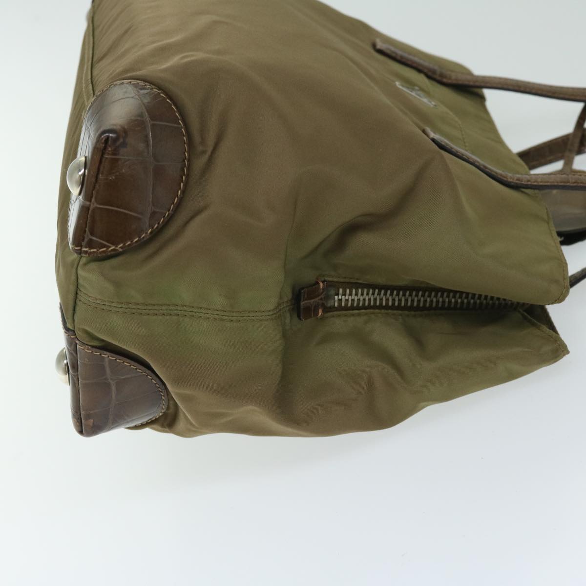 PRADA Hand Bag Nylon Khaki  ac2811