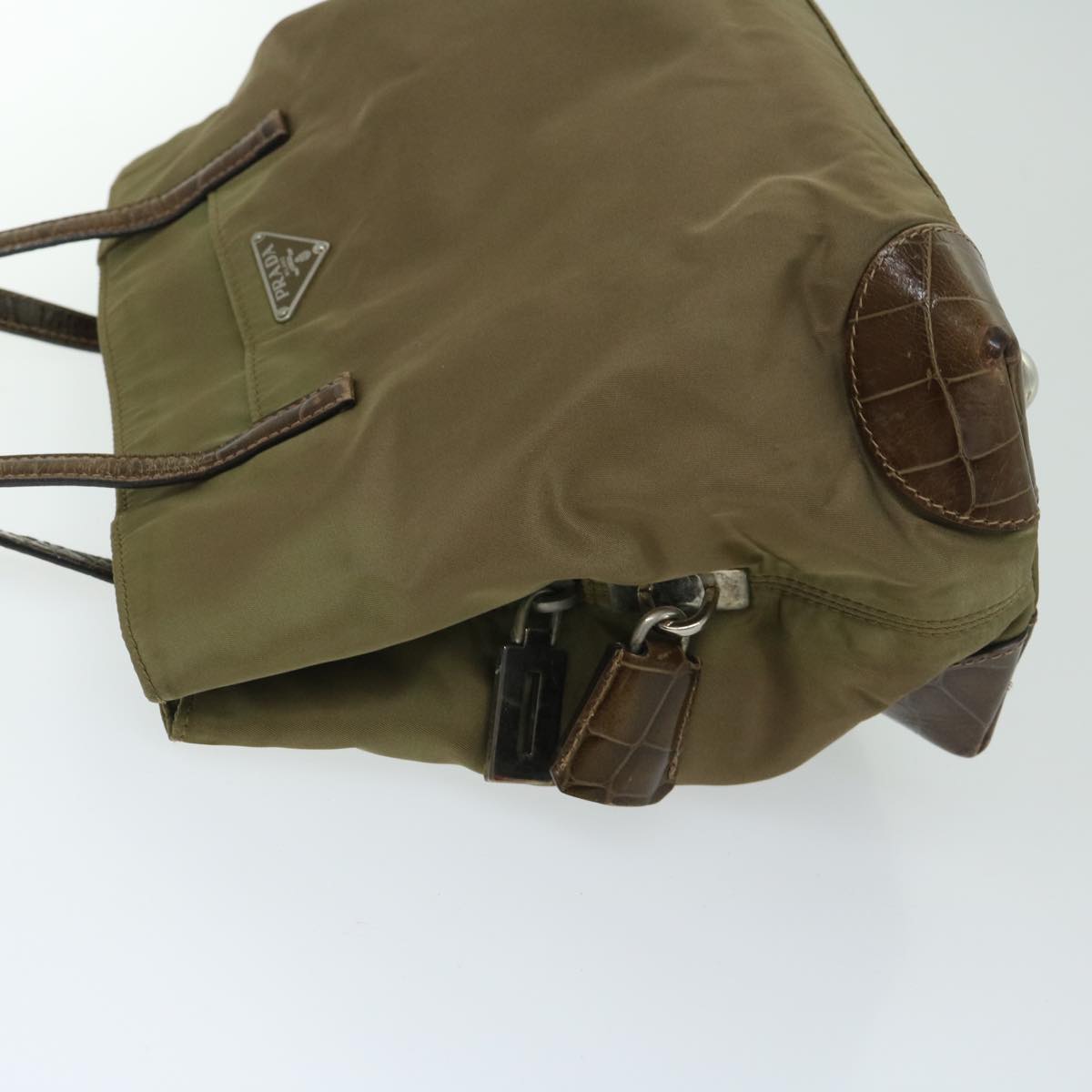 PRADA Hand Bag Nylon Khaki  ac2811