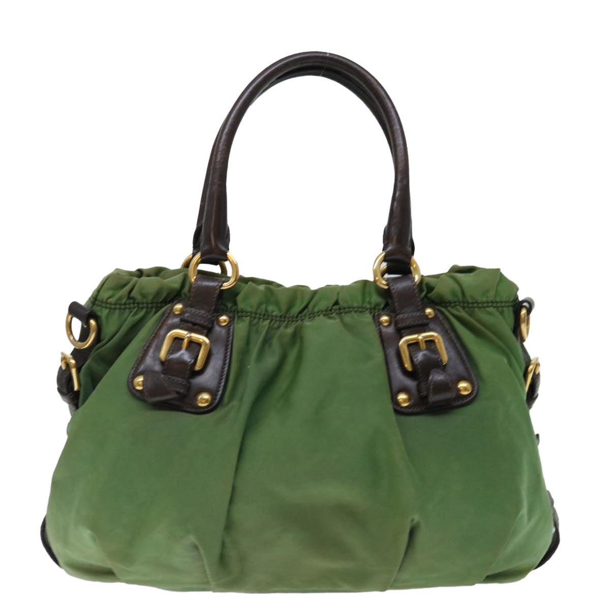 PRADA Tote Bag Nylon 2way Green ac2859