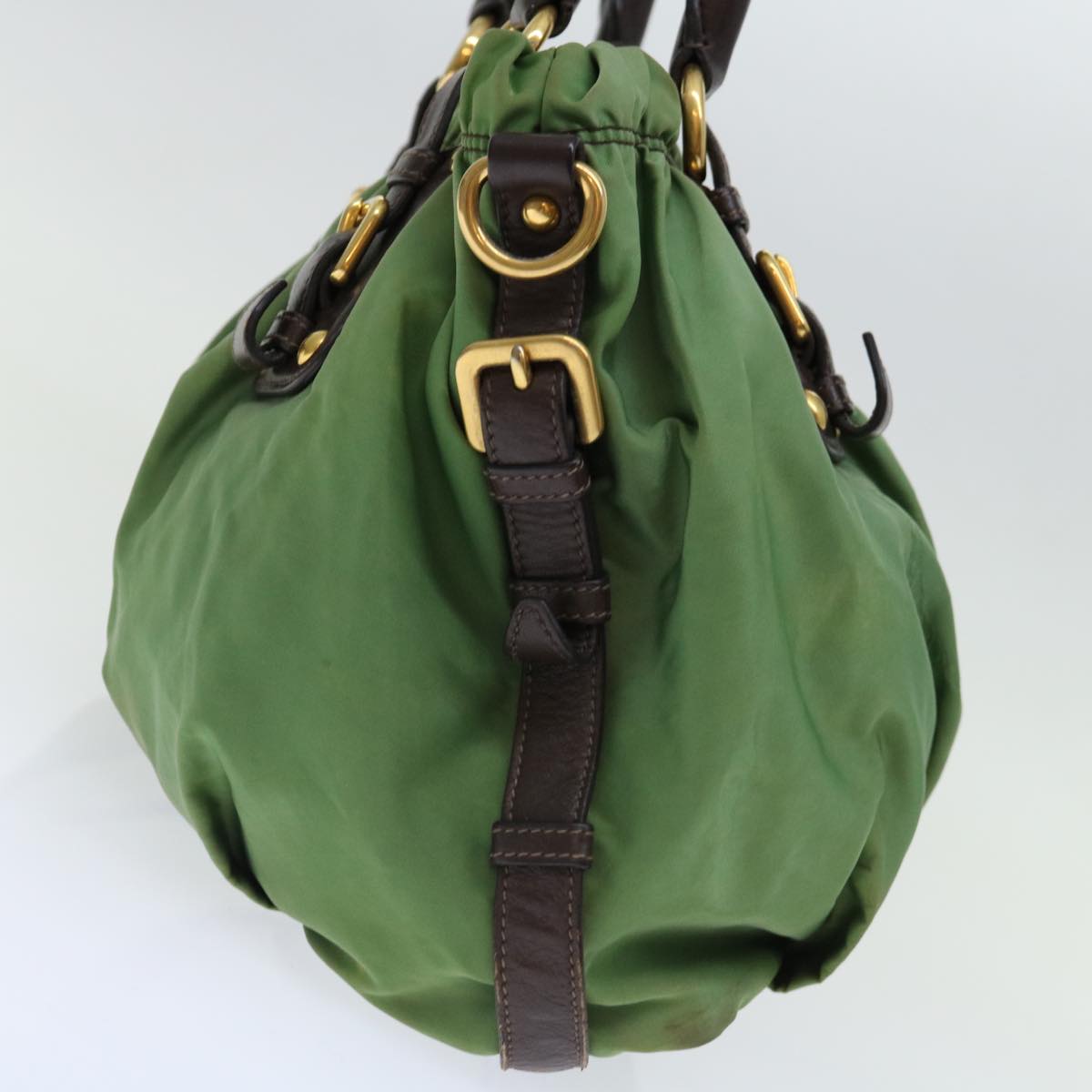 PRADA Tote Bag Nylon 2way Green ac2859