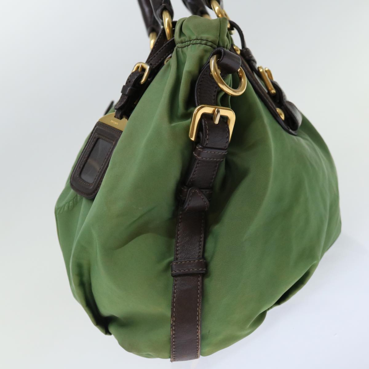 PRADA Tote Bag Nylon 2way Green ac2859