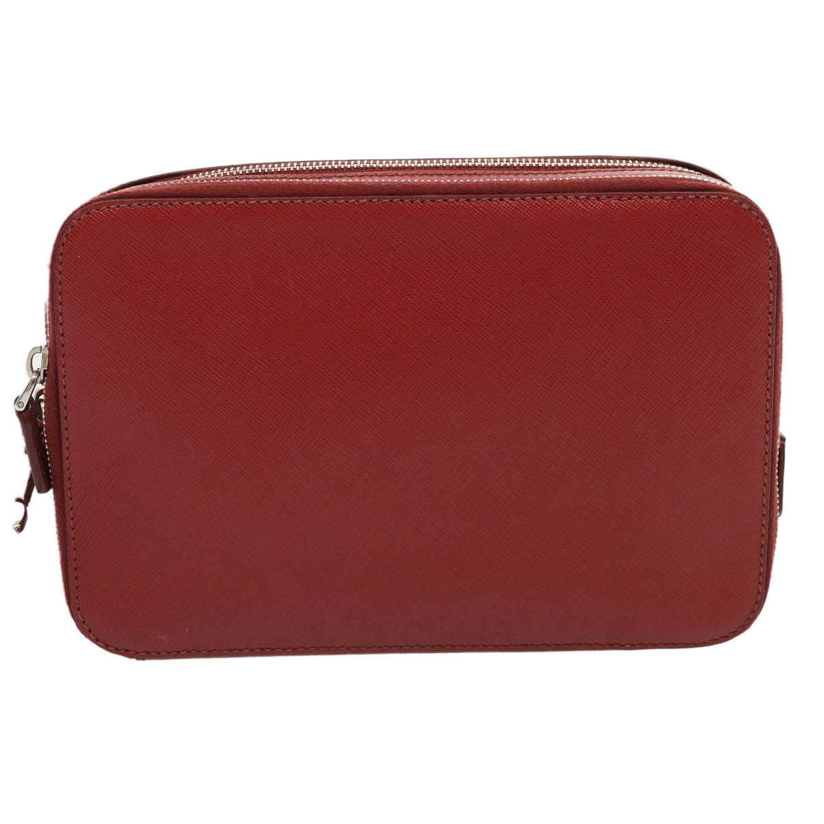 PRADA Safiano leather Clutch Bag Red ac2882