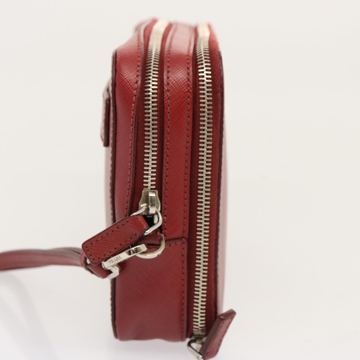 PRADA Safiano leather Clutch Bag Red ac2882
