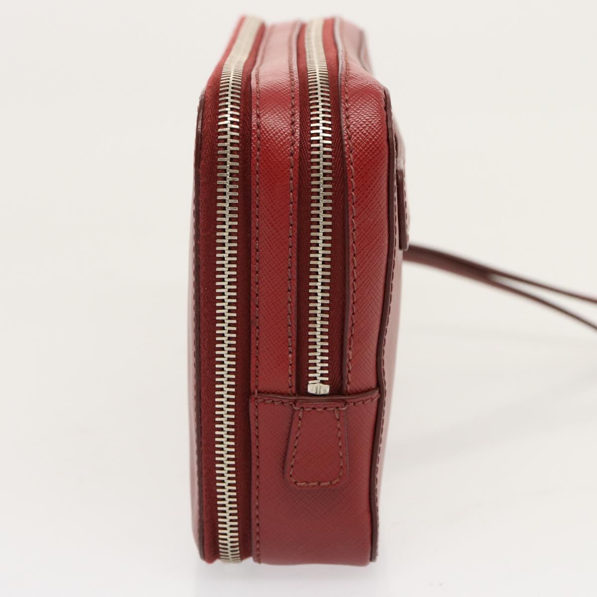 PRADA Safiano leather Clutch Bag Red ac2882