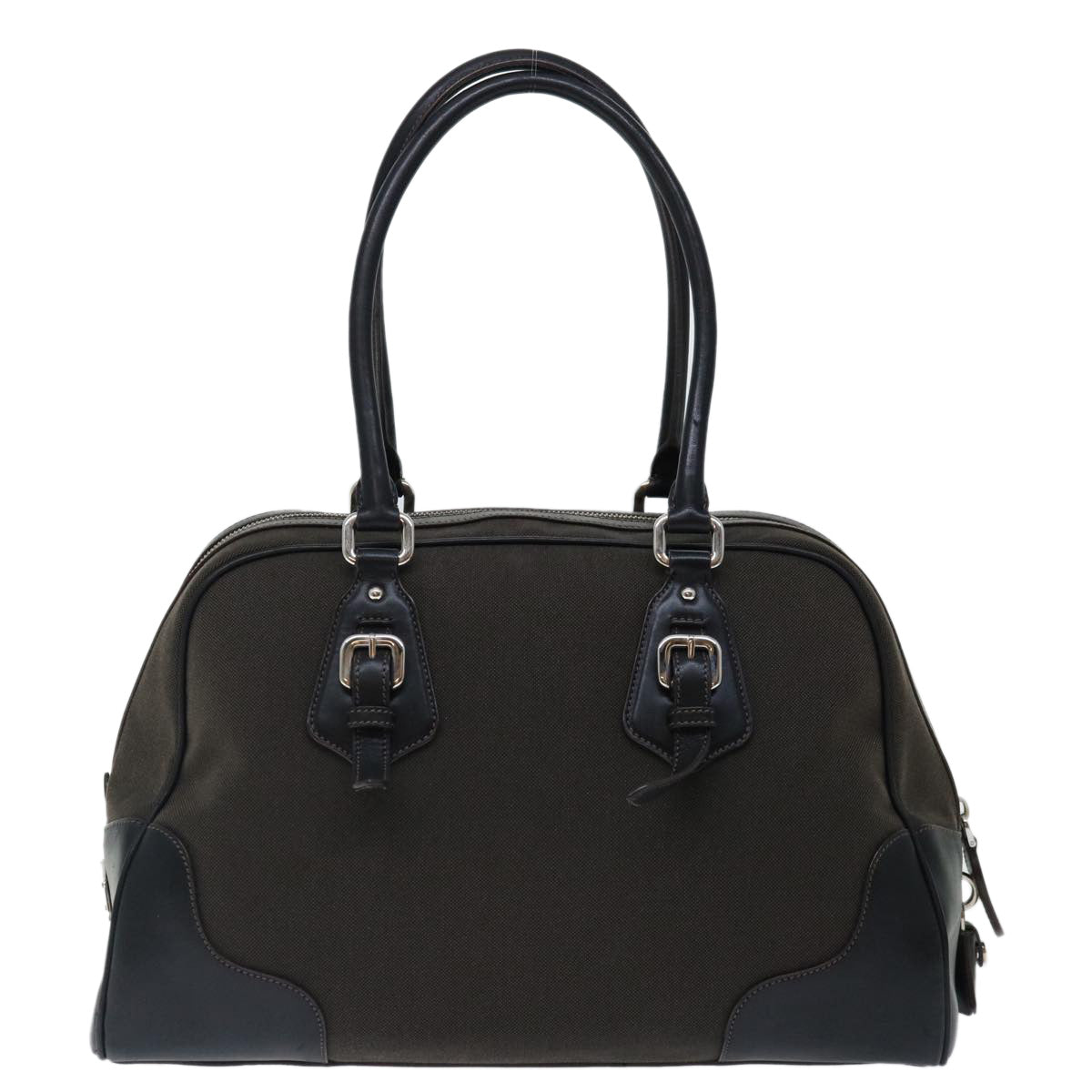 PRADA Hand Bag Canvas Brown ac2884