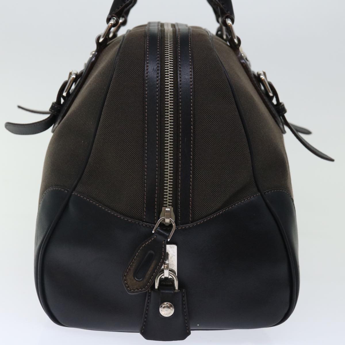 PRADA Hand Bag Canvas Brown ac2884