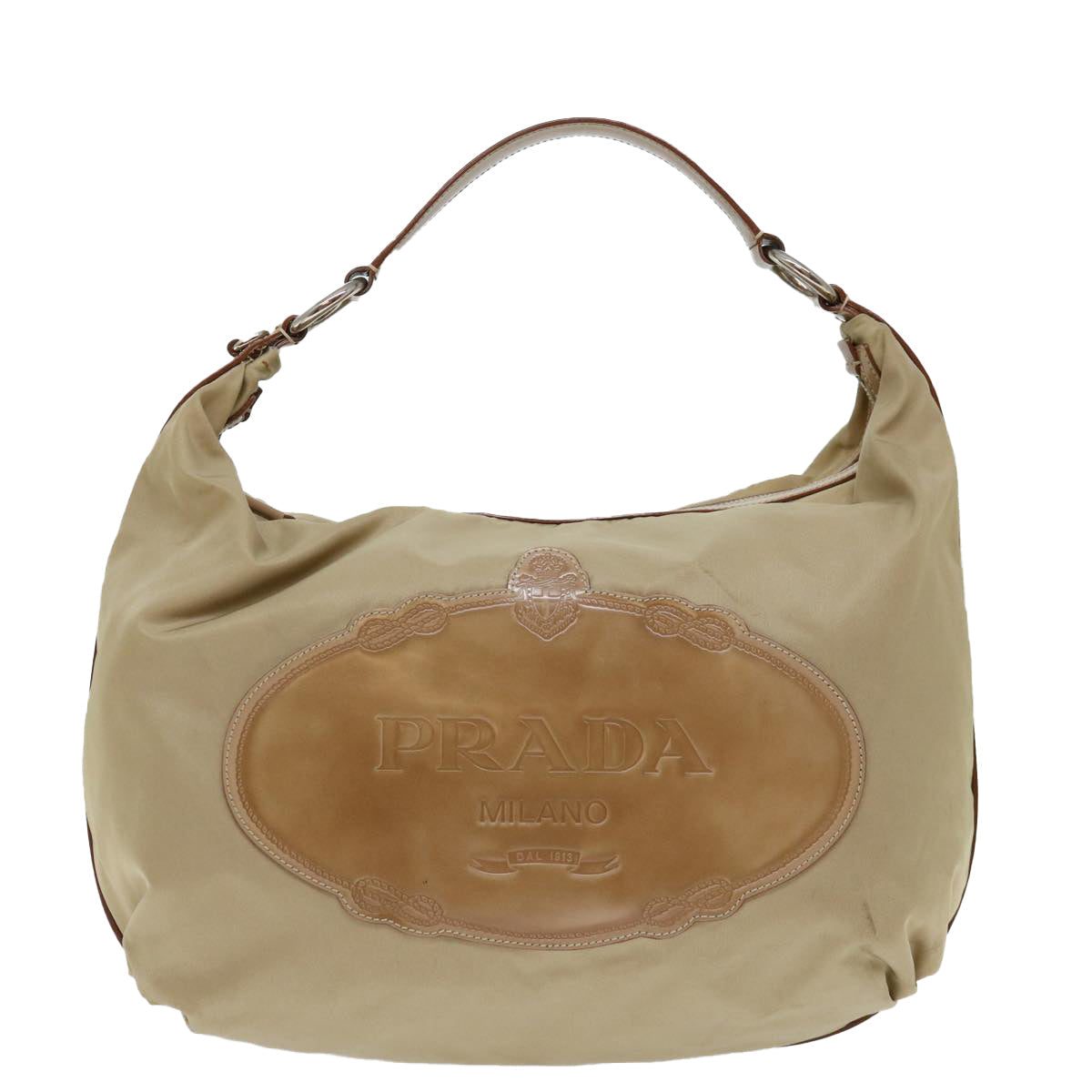 PRADA Shoulder Bag Nylon Beige ac2885
