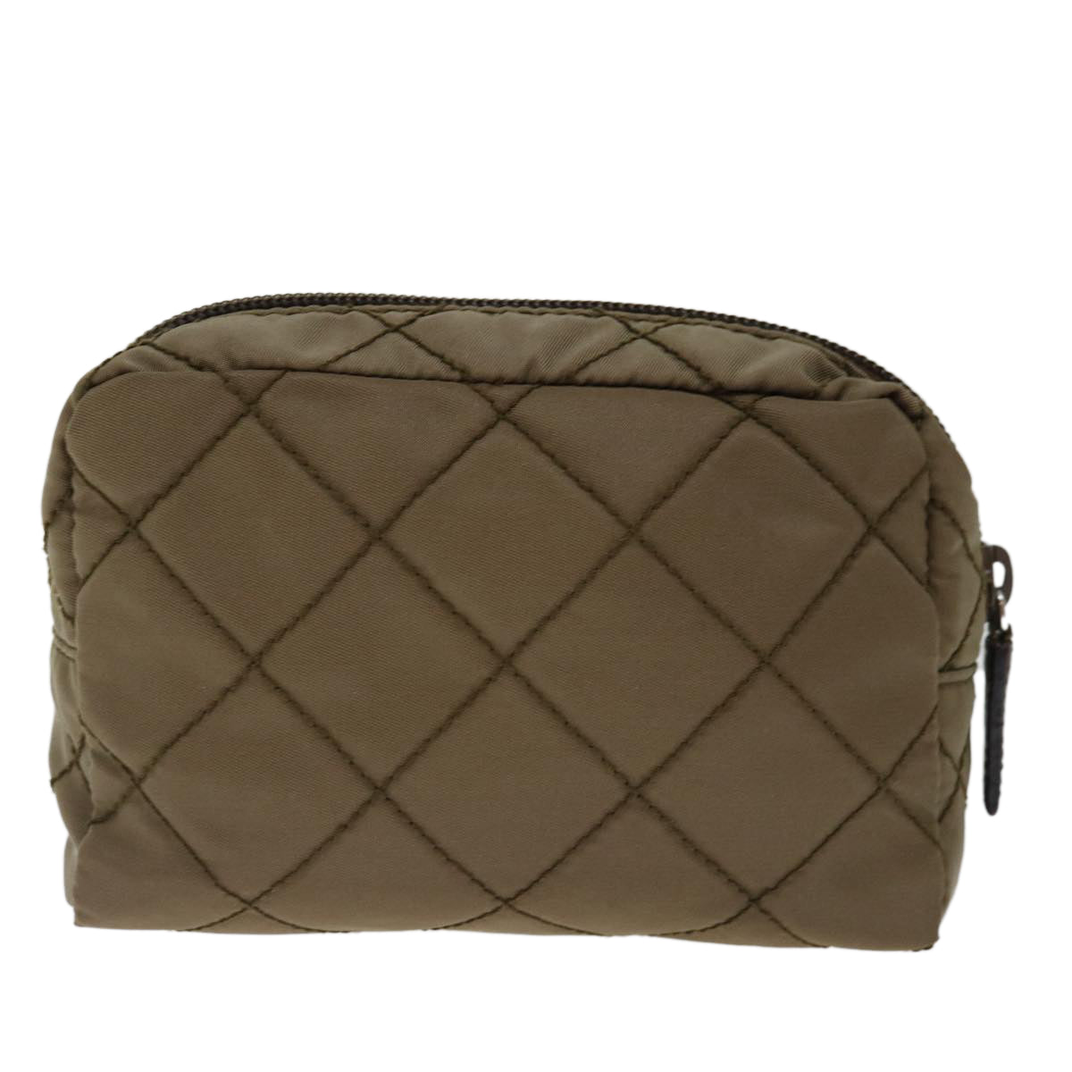 PRADA Quilted Pouch Nylon Beige ac2906