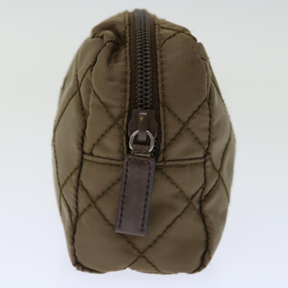 PRADA Quilted Pouch Nylon Beige ac2906