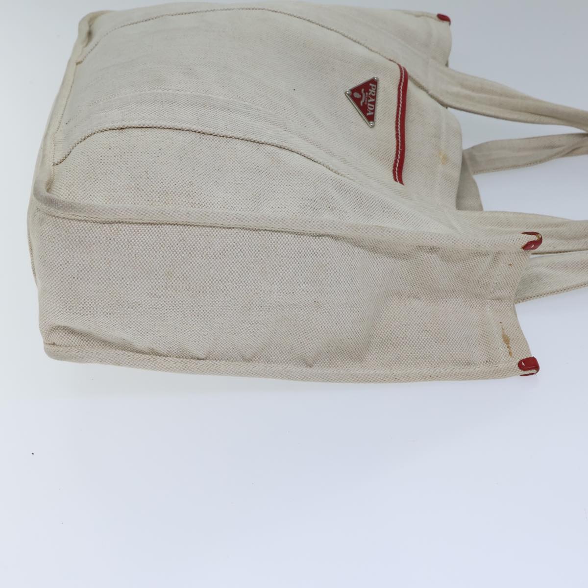 PRADA Tote Bag Canvas Beige ac2974