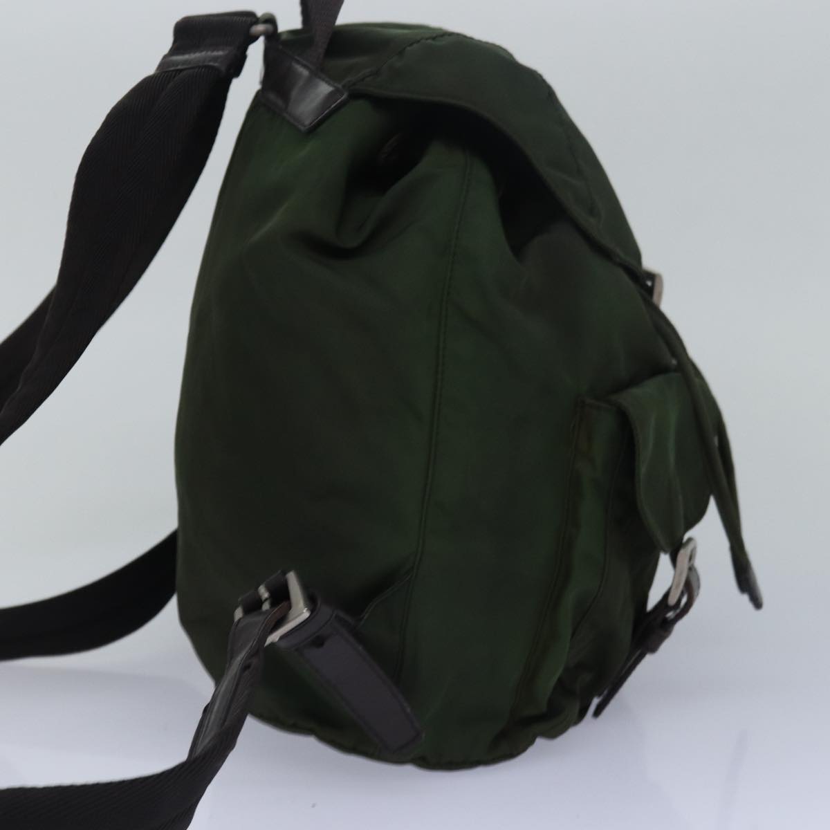 PRADA Backpack Nylon Khaki ac3054