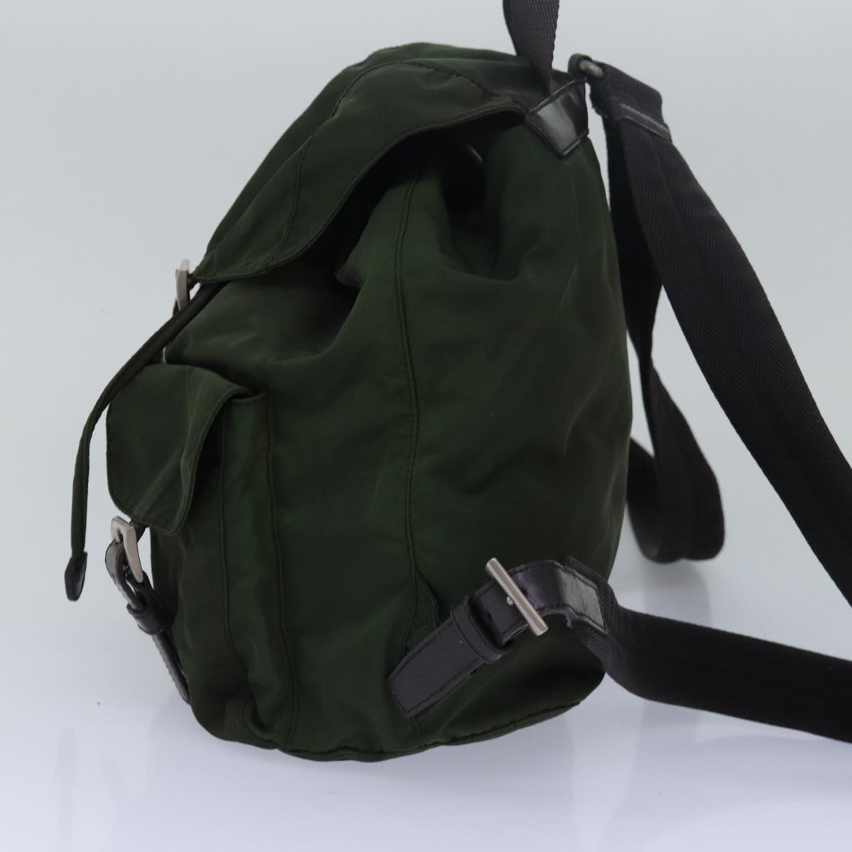PRADA Backpack Nylon Khaki ac3054