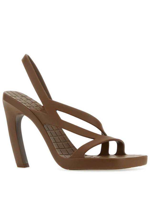 Bottega Veneta Women's Jimbo Rubber Slingback Sandals Heel Brown
