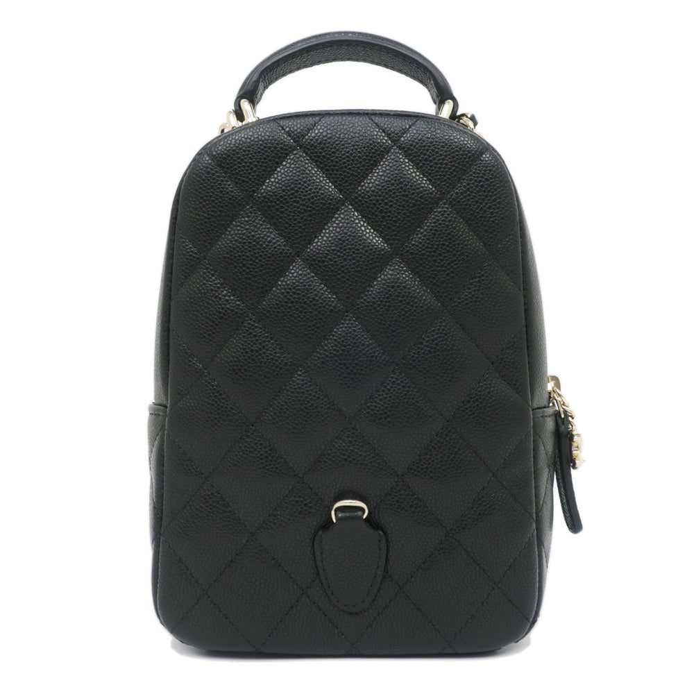 CHANEL 3WAY Backpack Mini Matrasse BK Black Caviar S Rucksack Shoulder Bag Handbag