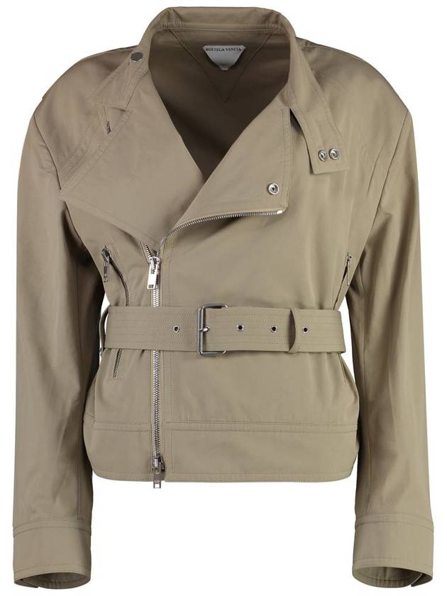 Bottega Veneta Compact Cotton Belt Jacket Beige