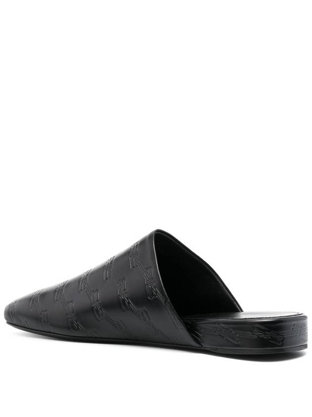 Balenciaga Debossed Logo Leather Mule Black