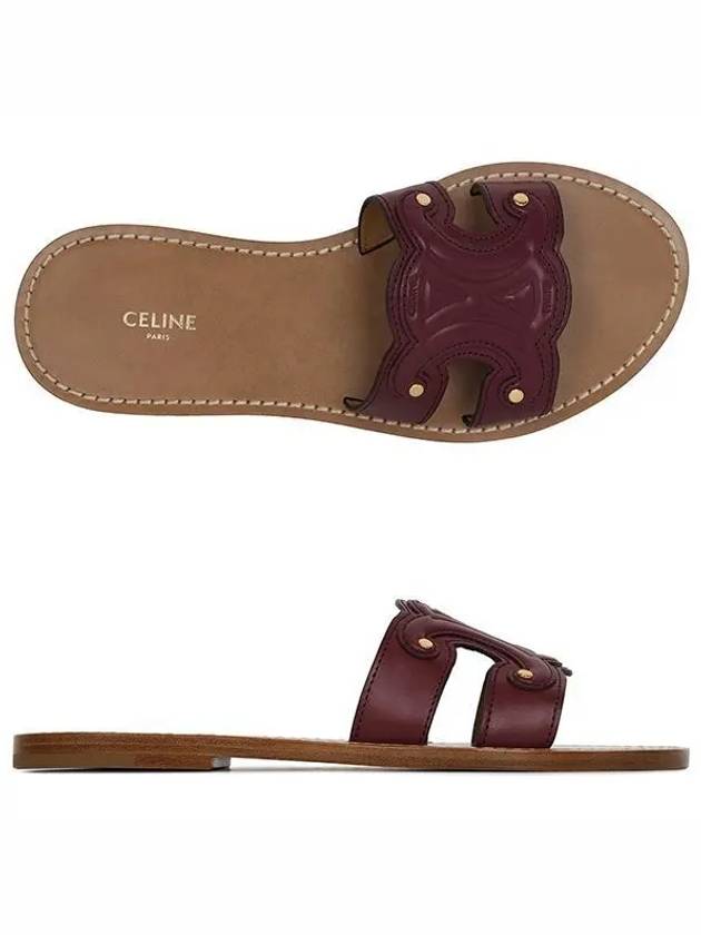 CELINE Triomphe Calfskin Mule Light Burgundy