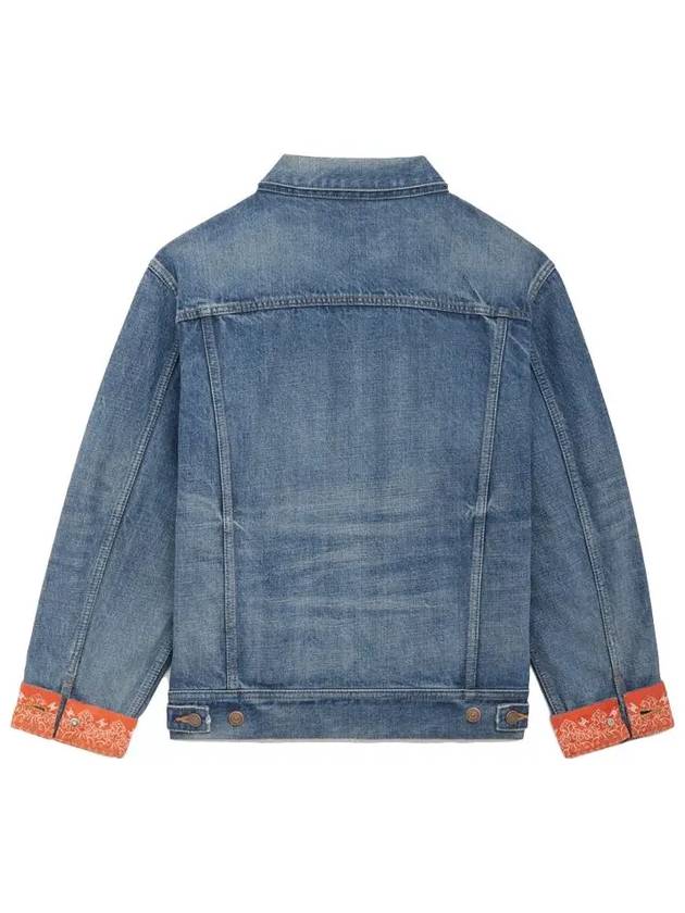 CELINE Union Washing Bandana Trucker Denim Jacket Blue