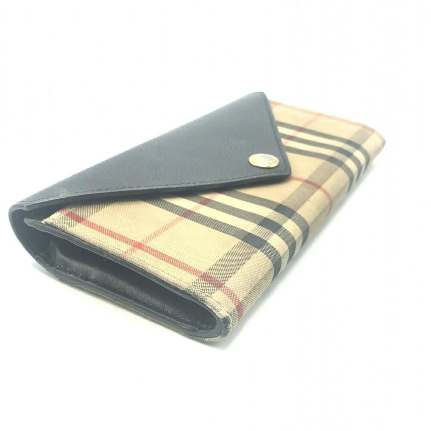 Burberry Navy Leather Long Wallet (Bi-Fold) ()