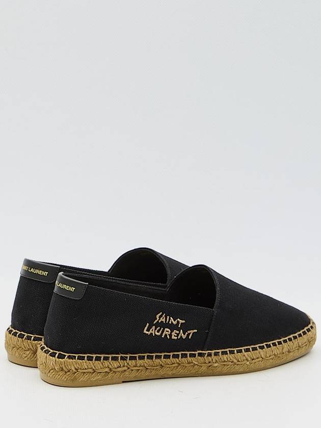 Saint Laurent Logo Monogram Espadrilles Black