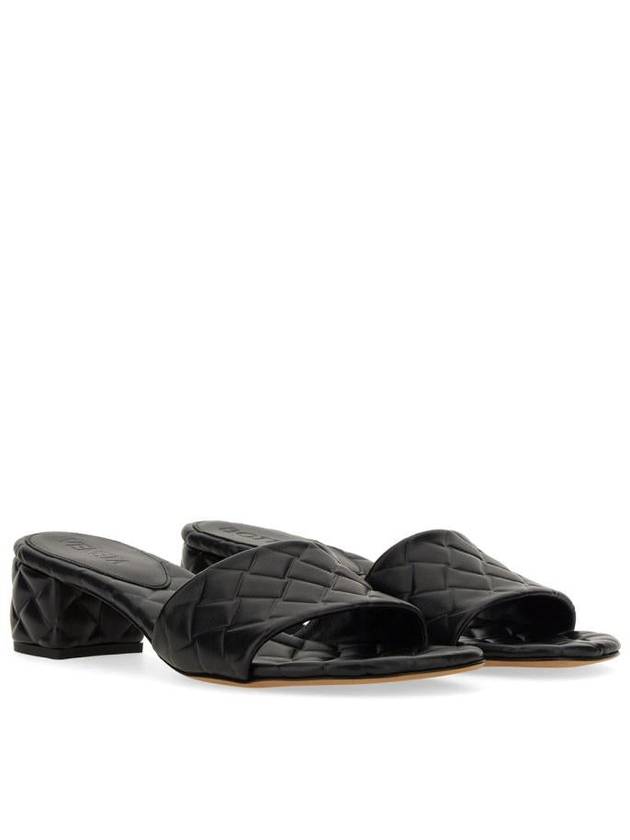 Bottega Veneta Amy Intrecciato Motif Leather Mule Heel Black
