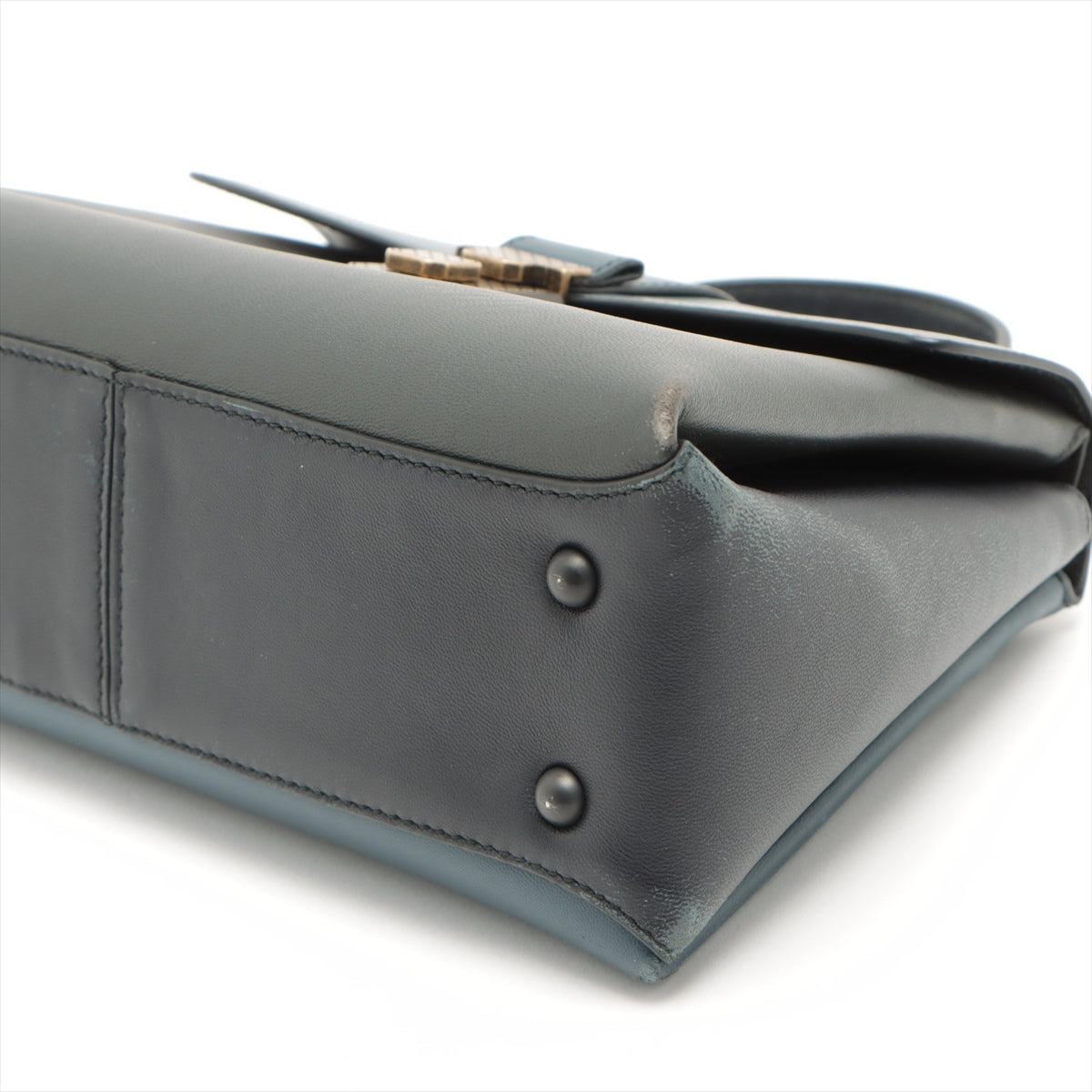 Bottega Veneta Intrecciato Piazza Small Leather 2WAY Handbag BlackNavy
