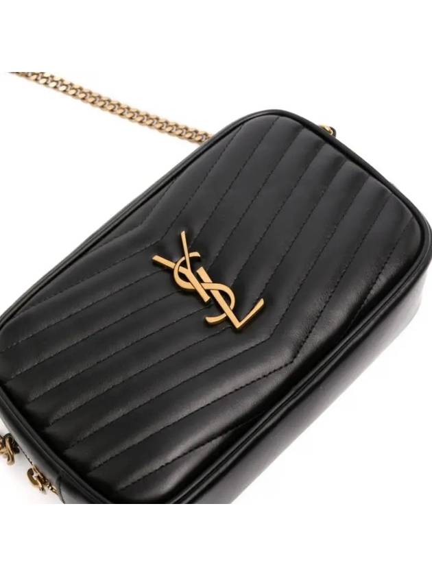 Saint Laurent Lou Small Leather Cross Bag Black