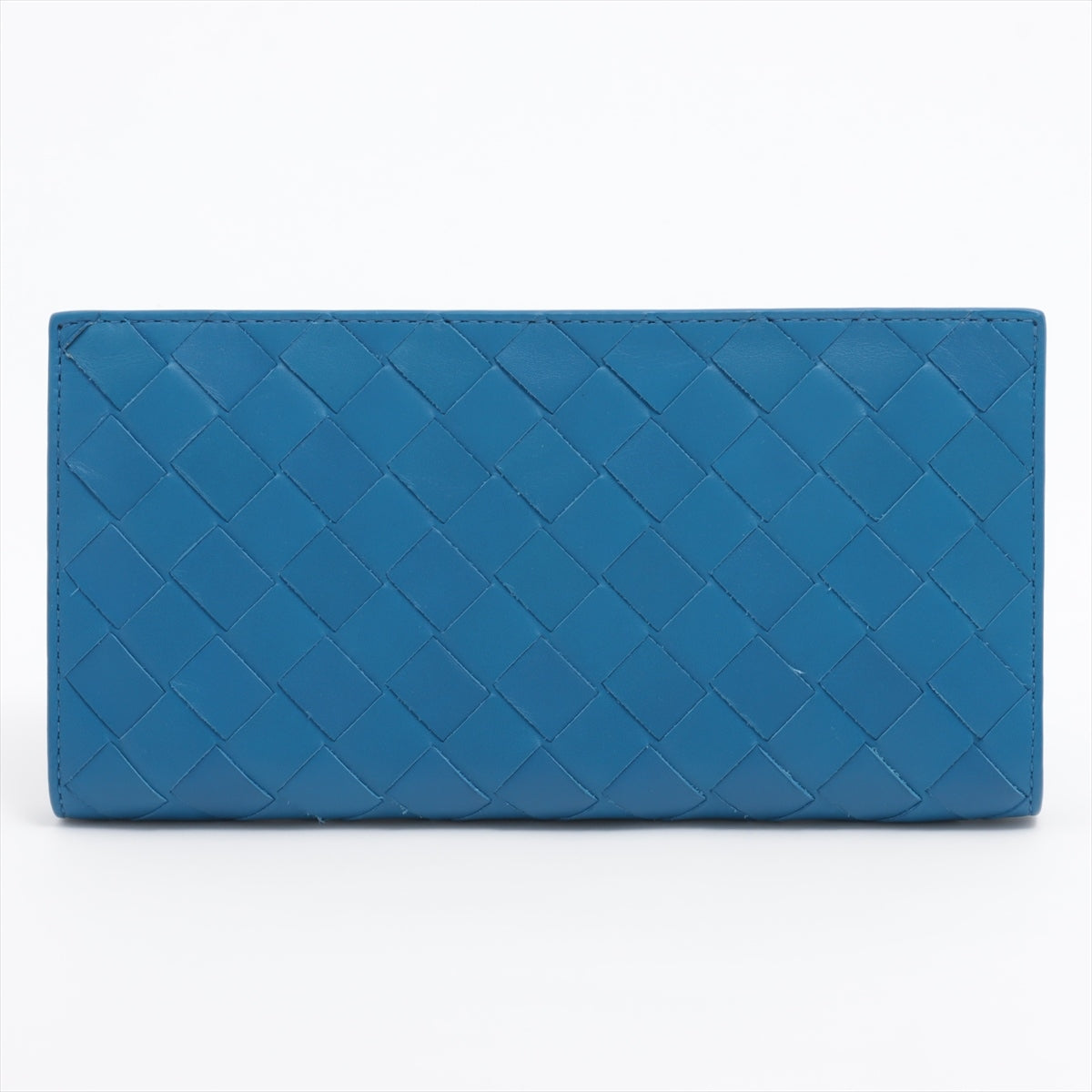 Bottega Veneta Intrecciato Leather Round Wallet Blue
