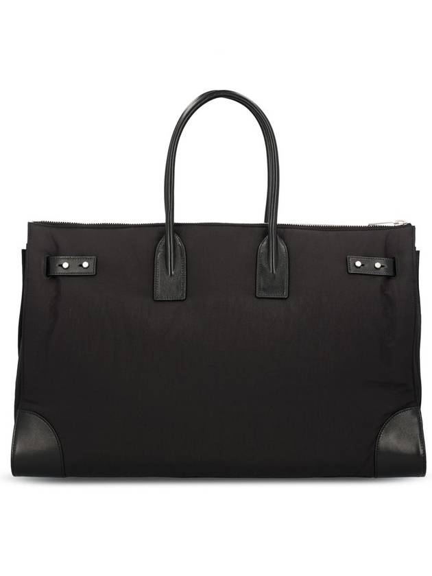 Saint Laurent Sac De Jour 48H Nylon Leather Duffle Bag Black