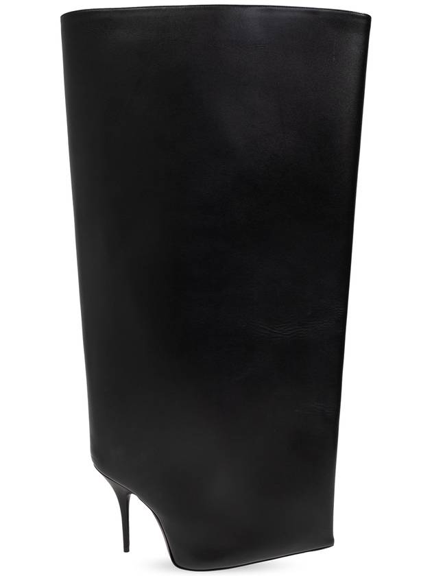 Balenciaga New Wander Leather Heel Long Boots Black