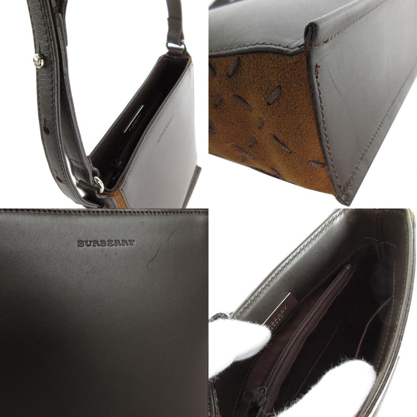Burberry Leather Suede Shoulder Bag ()