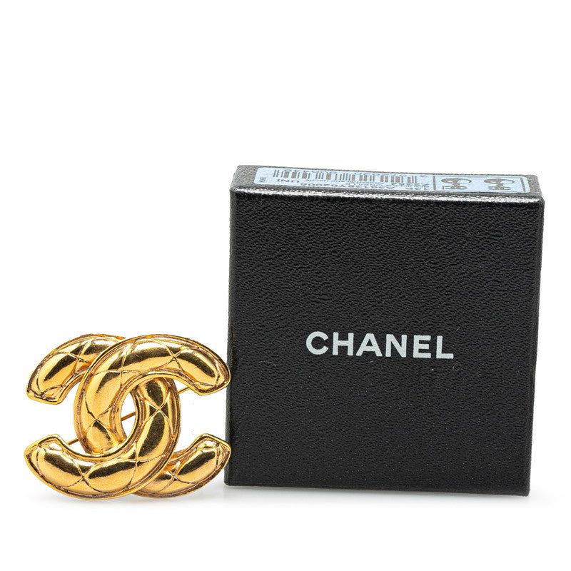 Chanel Coco Mark Matelasse Brooch Gold