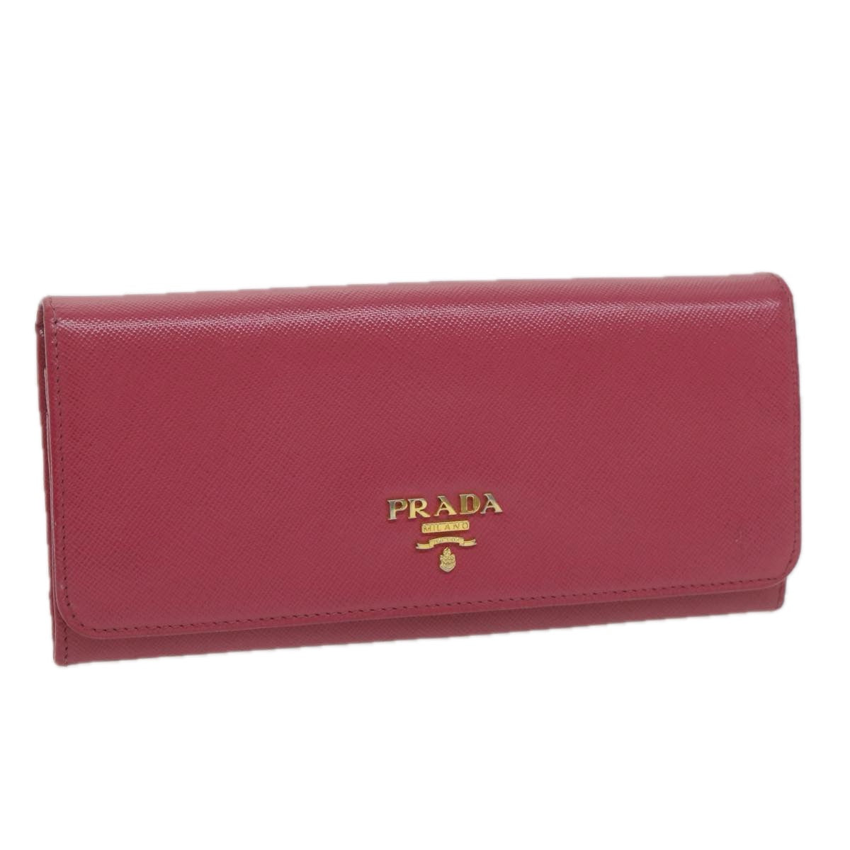 PRADA Long Wallet Safiano leather Pink ai698