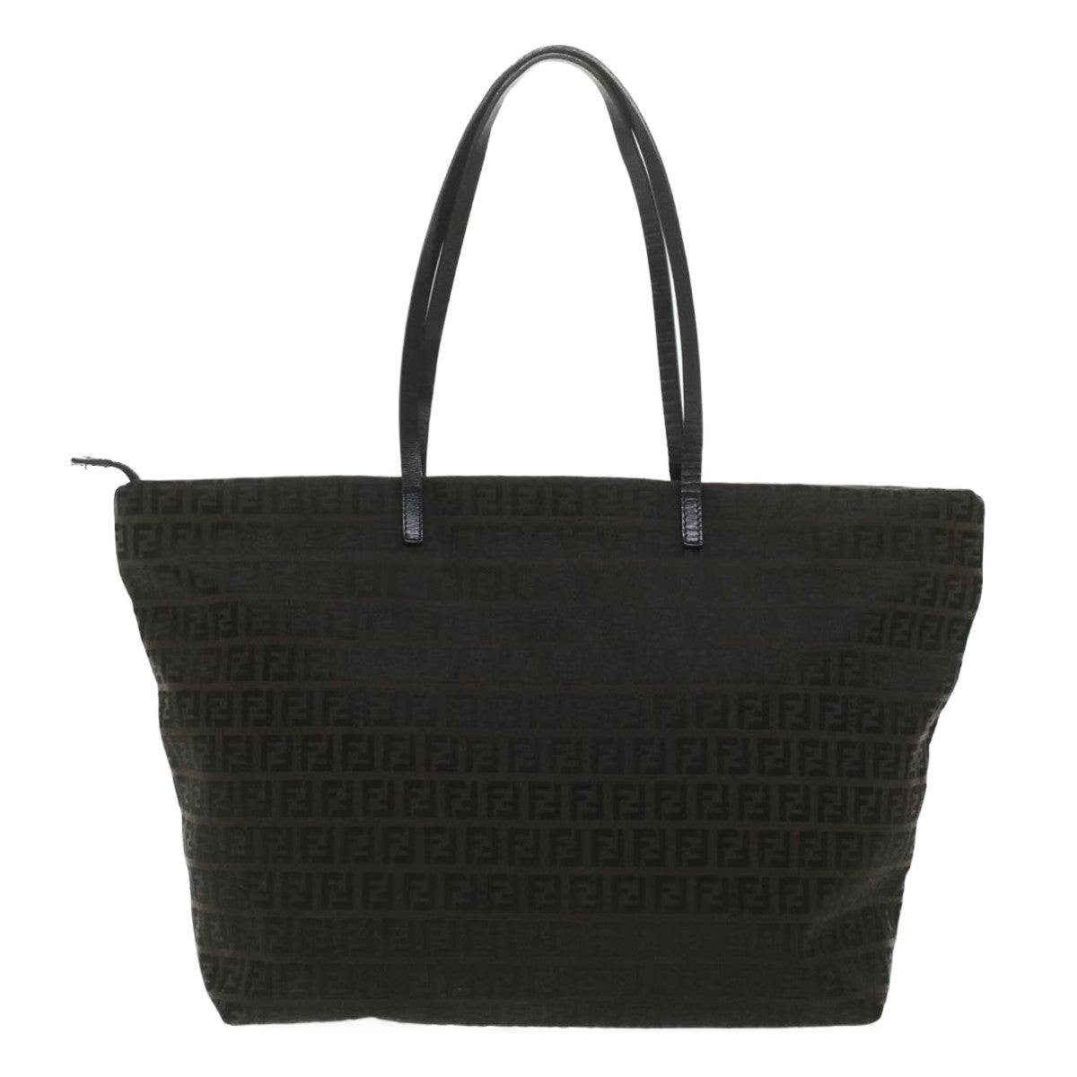 FENDI Zucchino Canvas Tote Bag Dark Brown am3762