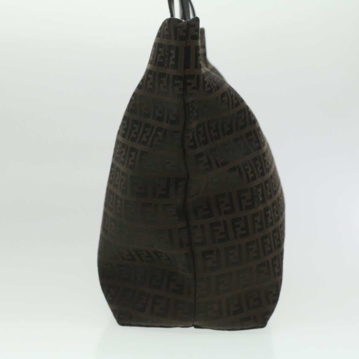FENDI Zucchino Canvas Tote Bag Dark Brown am3762